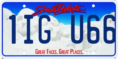 SD license plate 1IGU66