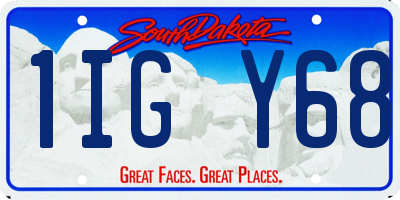 SD license plate 1IGY68