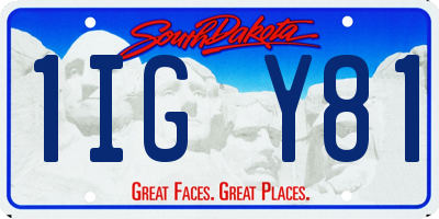 SD license plate 1IGY81