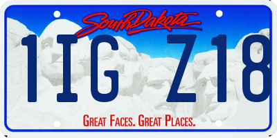 SD license plate 1IGZ18