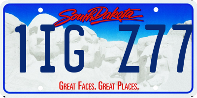 SD license plate 1IGZ77