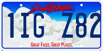 SD license plate 1IGZ82