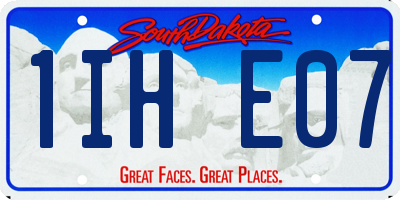 SD license plate 1IHE07