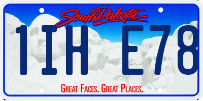 SD license plate 1IHE78