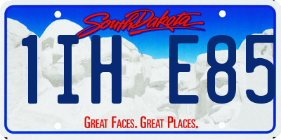 SD license plate 1IHE85