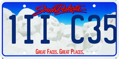 SD license plate 1IIC35