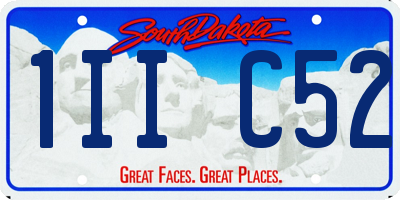SD license plate 1IIC52