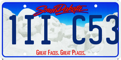 SD license plate 1IIC53