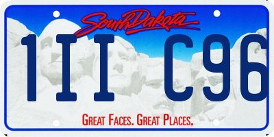 SD license plate 1IIC96