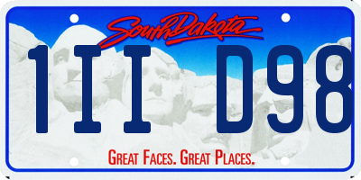SD license plate 1IID98