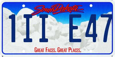 SD license plate 1IIE47