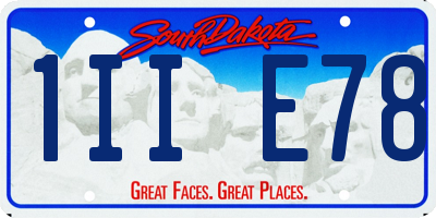 SD license plate 1IIE78