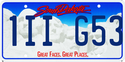 SD license plate 1IIG53