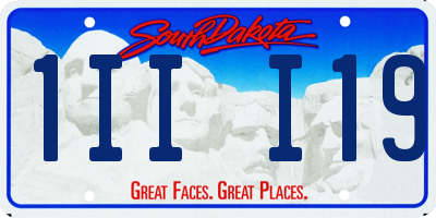 SD license plate 1III19