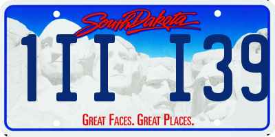 SD license plate 1III39