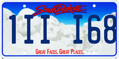 SD license plate 1III68