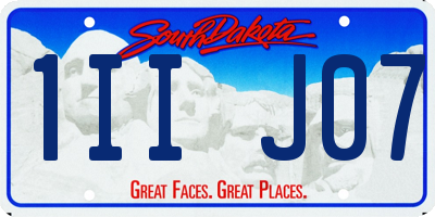 SD license plate 1IIJ07