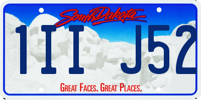 SD license plate 1IIJ52