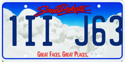 SD license plate 1IIJ63