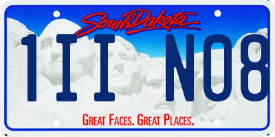 SD license plate 1IIN08