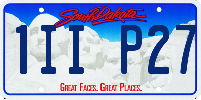 SD license plate 1IIP27