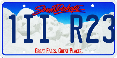 SD license plate 1IIR23