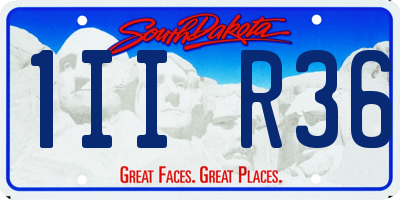 SD license plate 1IIR36