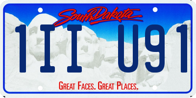 SD license plate 1IIU91