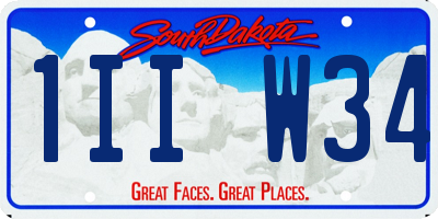 SD license plate 1IIW34