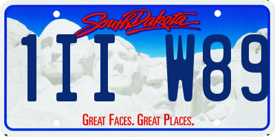 SD license plate 1IIW89