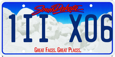 SD license plate 1IIX06