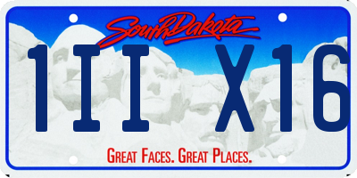 SD license plate 1IIX16