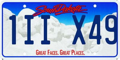 SD license plate 1IIX49