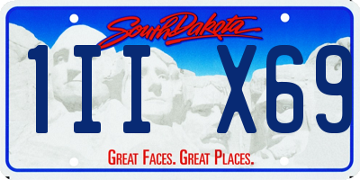 SD license plate 1IIX69