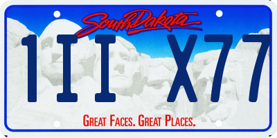 SD license plate 1IIX77