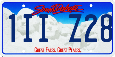 SD license plate 1IIZ28