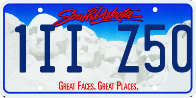 SD license plate 1IIZ50
