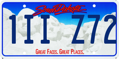 SD license plate 1IIZ72