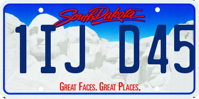 SD license plate 1IJD45