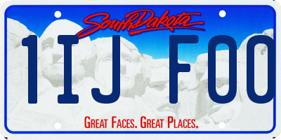SD license plate 1IJF00