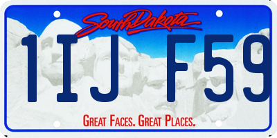 SD license plate 1IJF59