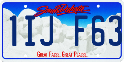 SD license plate 1IJF63