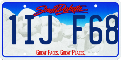 SD license plate 1IJF68