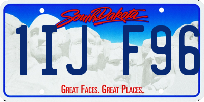 SD license plate 1IJF96