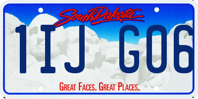 SD license plate 1IJG06