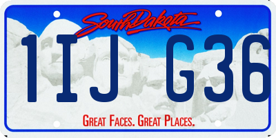 SD license plate 1IJG36