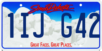 SD license plate 1IJG42