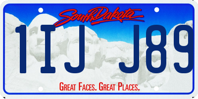 SD license plate 1IJJ89