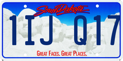 SD license plate 1IJQ17