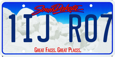 SD license plate 1IJR07